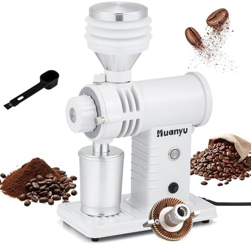 White home espresso grinder with titanium burrs