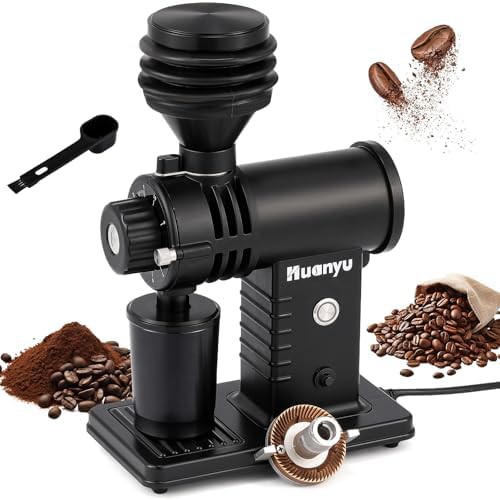 Black home espresso grinder with titanium burrs