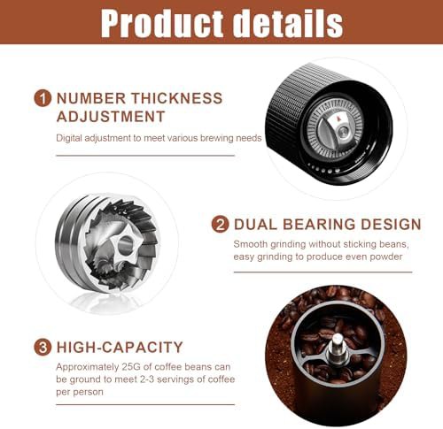 Stainless steel manual grinder with double bearings — photo 5