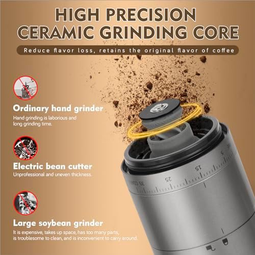 Portable electric cordless coffee mill with LED — photo 4