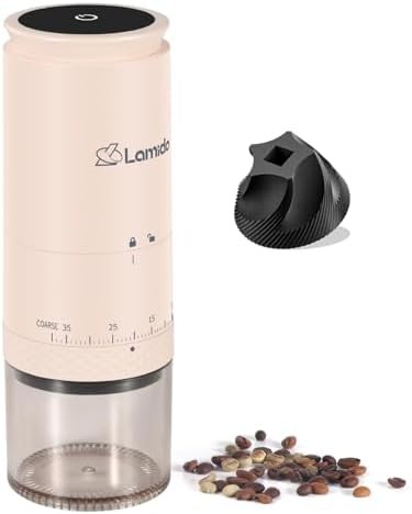 Cordless conical espresso mill with display
