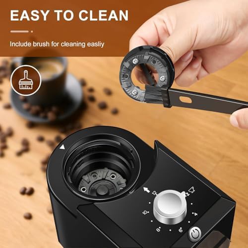 Kirainafly white flat electric burr grinder — photo 3