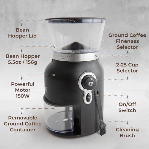 Kaffè matte black conical burr coffee grinder — photo 3