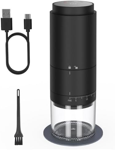 Portable electric conical burr coffee grinder