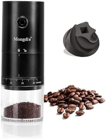 Portable electric ceramic coffee grinder black