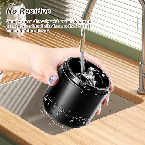 Portable electric ceramic coffee grinder black — photo 4