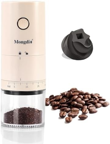 Portable electric ceramic coffee grinder white