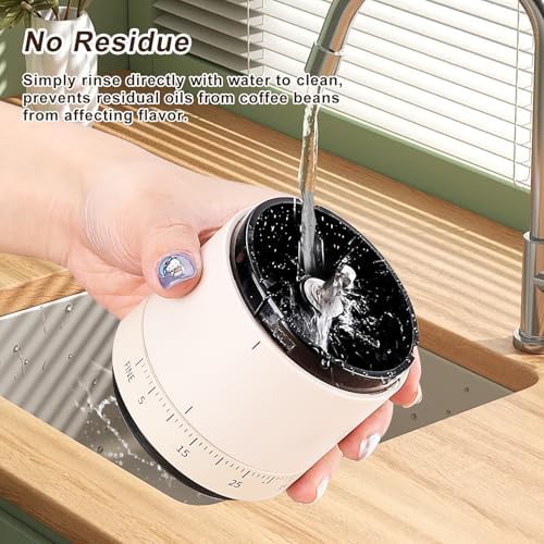 Portable electric ceramic coffee grinder white — photo 4