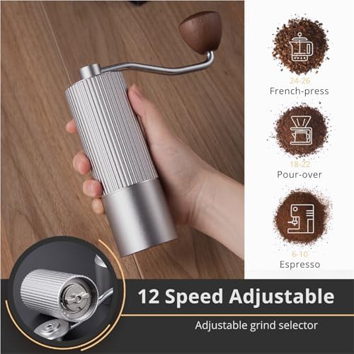 Gray manual stainless steel conical grinder — photo 3