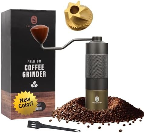Manual titanium burr grinder for moka