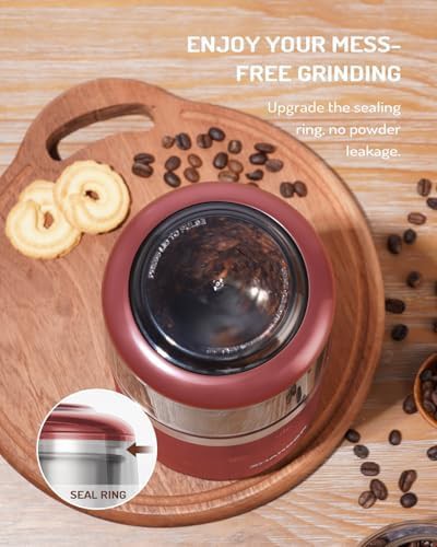 Super silent red stainless steel spice grinder — photo 5