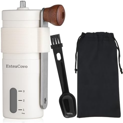 Mini manual white ceramic coffee grinder