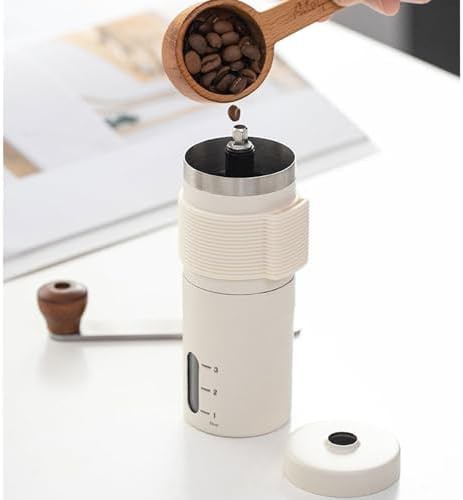 Mini manual white ceramic coffee grinder — photo 5