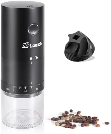 Conical burr auto stop travel grinder black