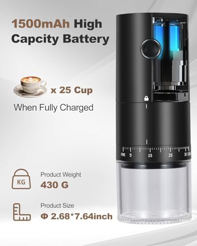 Conical burr auto stop travel grinder black — photo 4