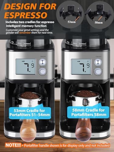 Electric conical espresso grinder with portafilter holder — photo 5