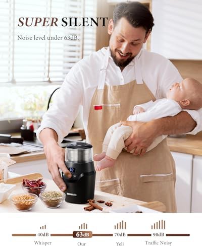 Silent electric stainless steel coffee grinder — photo 4