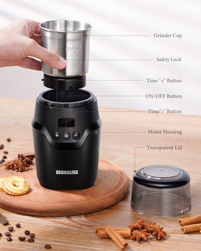 Silent electric stainless steel coffee grinder — photo 5