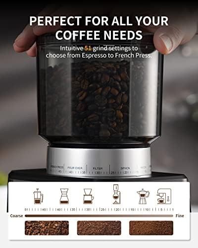 Conical burr espresso grinder with touchscreen timer — photo 4