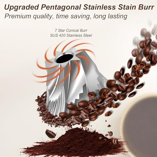 Stainless steel manual coffee grinder with handle — photo 3