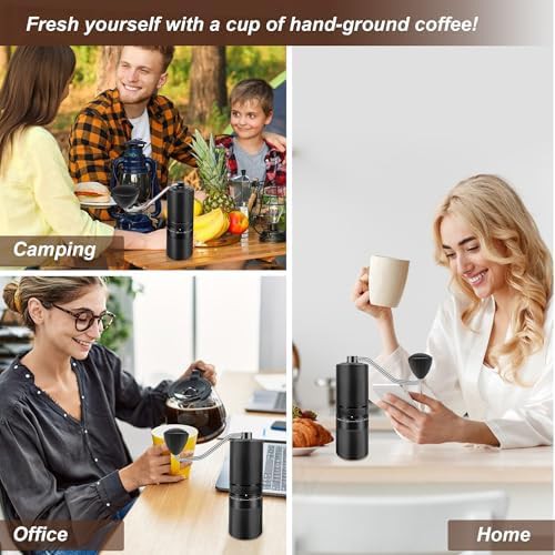 Stainless steel manual coffee grinder with handle — photo 5
