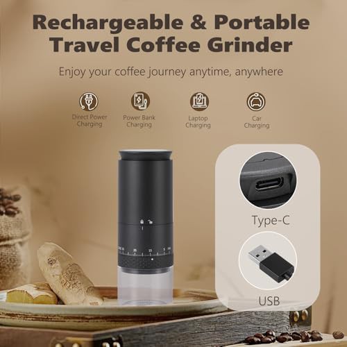 Portable electric black coffee grinder — photo 5