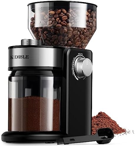 Flat burr electric stainless steel grinder
