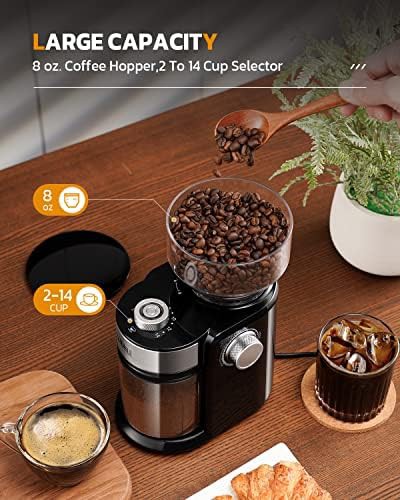 Flat burr electric stainless steel grinder — photo 3