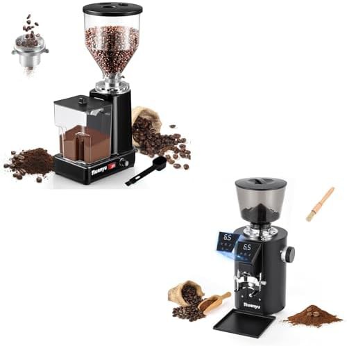 Black commercial touchscreen grinder with dual dosing