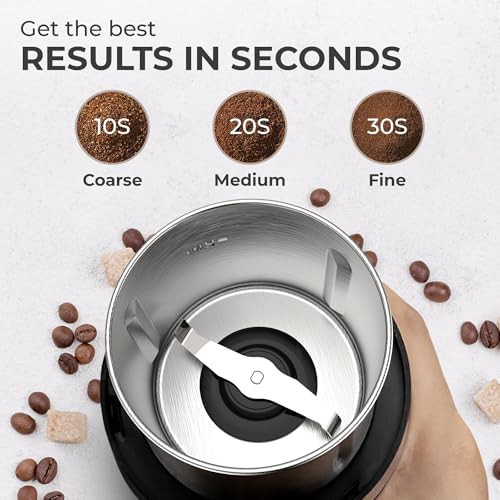 Black electric grinder with removable stainless cup — photo 4
