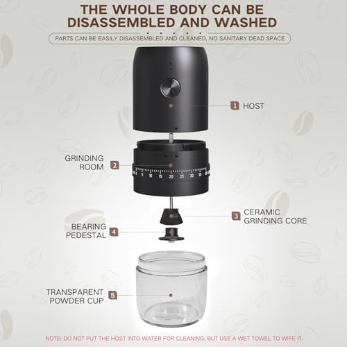 Portable black electric ceramic burr grinder — photo 5