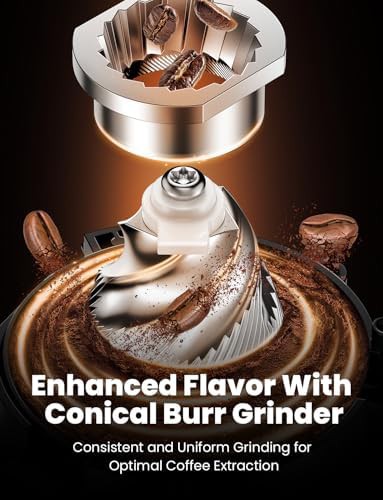 Brushed stainless steel conical espresso grinder — photo 3