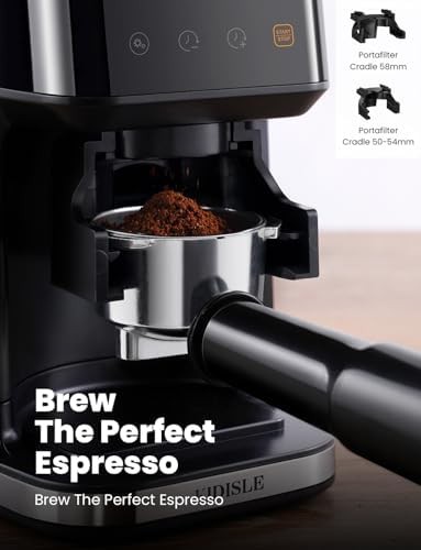 Brushed stainless steel conical espresso grinder — photo 5
