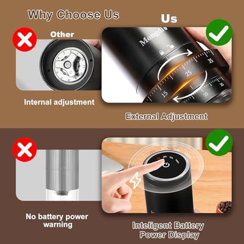 Conical burr coffee grinder with LED display — photo 4