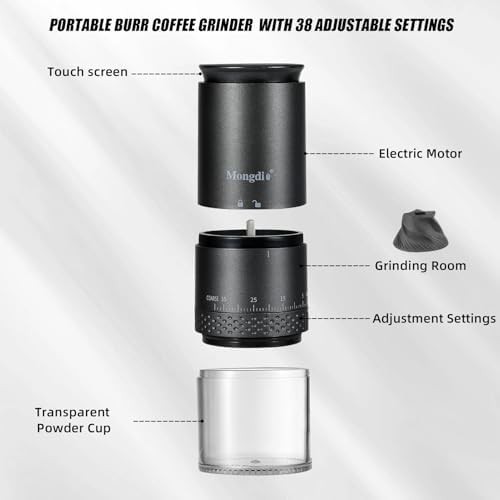 Conical burr coffee grinder with LED display — photo 5