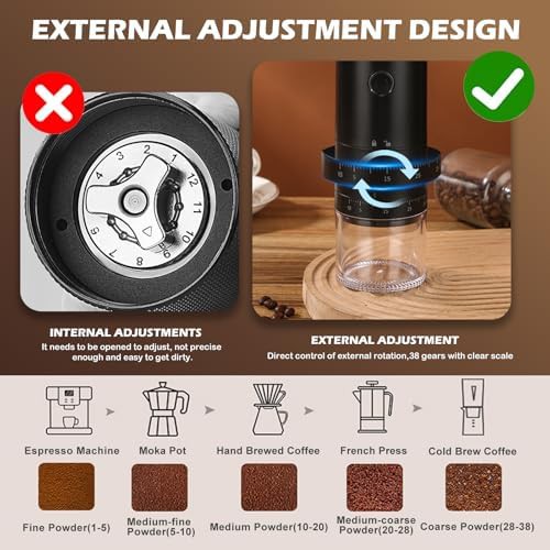 Portable electric grinder with ceramic burrs — photo 4