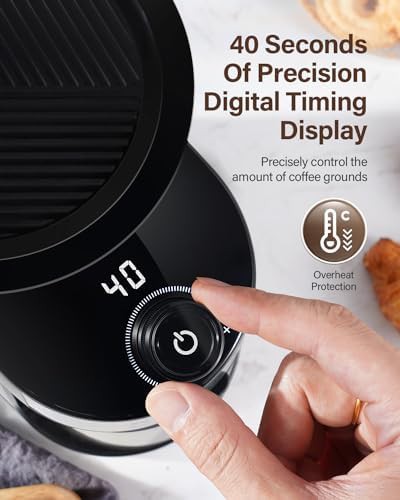 Electric flat burr grinder with electronic timer — photo 4