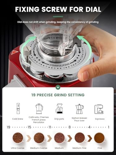 Red and black electric stepless coffee grinder