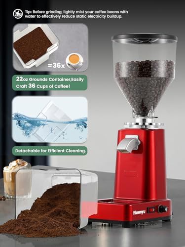 Red and black electric stepless coffee grinder — photo 4