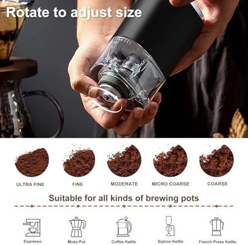 Portable USB rechargeable electric coffee grinder — photo 4