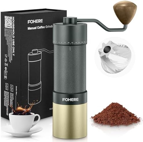 Manual stainless steel conical burr grinder
