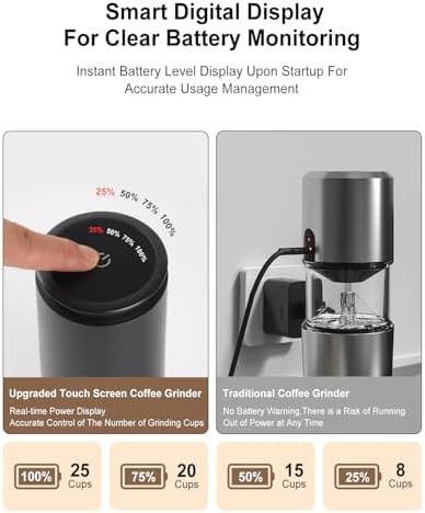 Stainless steel burr espresso grinder silver — photo 3