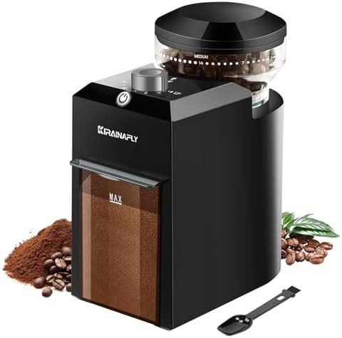 Kirainafly black gray electric burr grinder