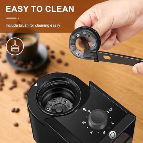 Kirainafly black gray electric burr grinder — photo 3