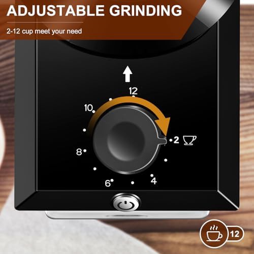 Kirainafly black gray electric burr grinder — photo 4