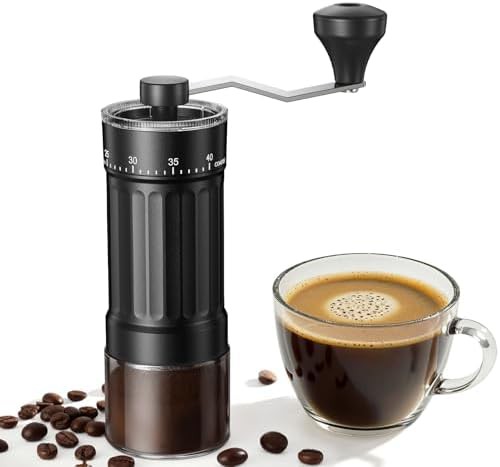 Mini manual coffee grinder in black
