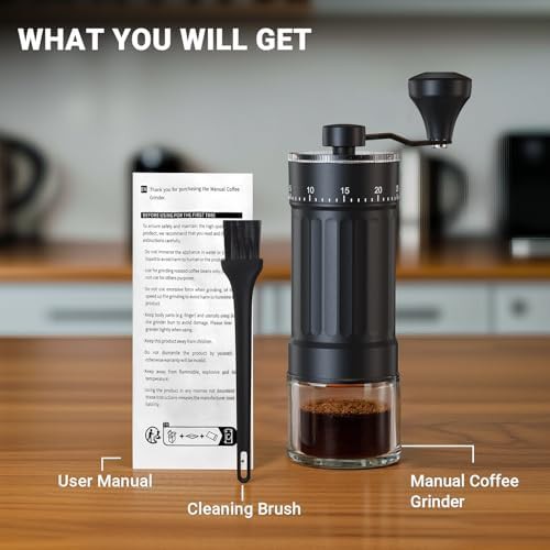 Mini manual coffee grinder in black — photo 5