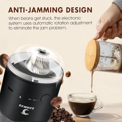 Electric rechargeable burr grinder with stainless core — photo 4