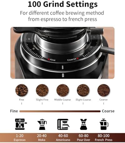 Black 64mm flat burr espresso grinder — photo 4