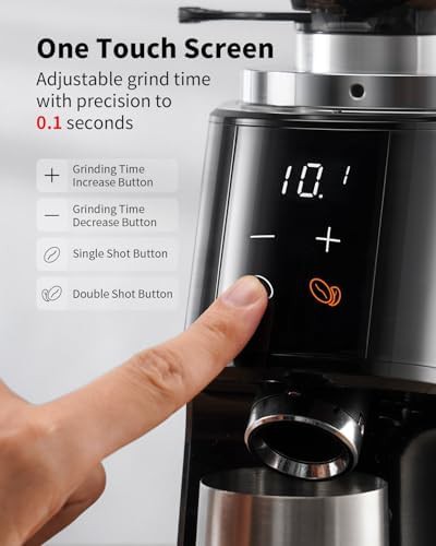Black 64mm flat burr espresso grinder — photo 5